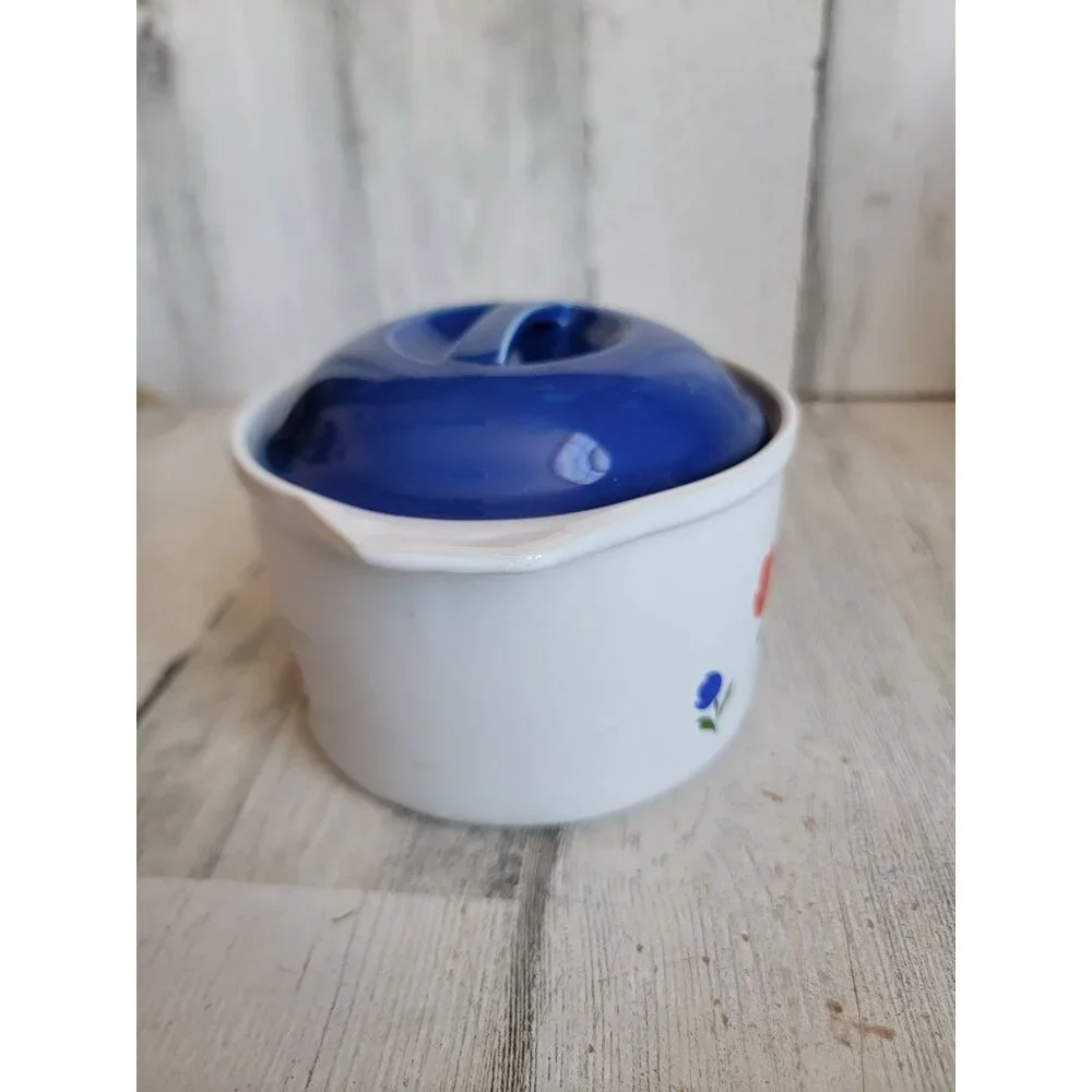 Tulip Tyme‎ Stoneware small lidded pot oven safe Japan Vintage